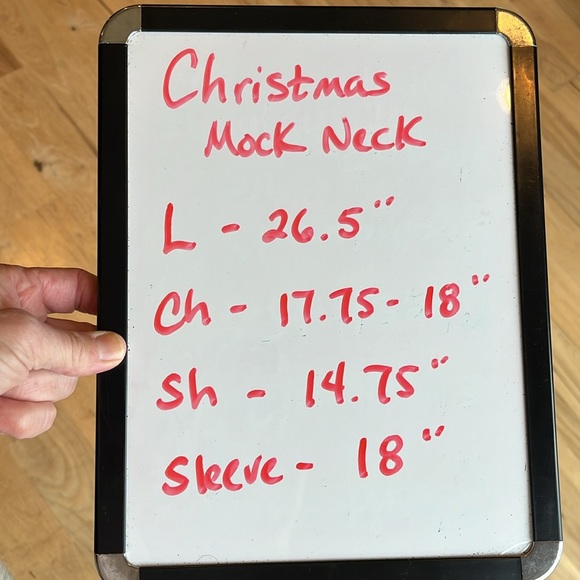 Christmas Top Mock Neck Cotton Off White Womens Medium New - Picture 7 of 8